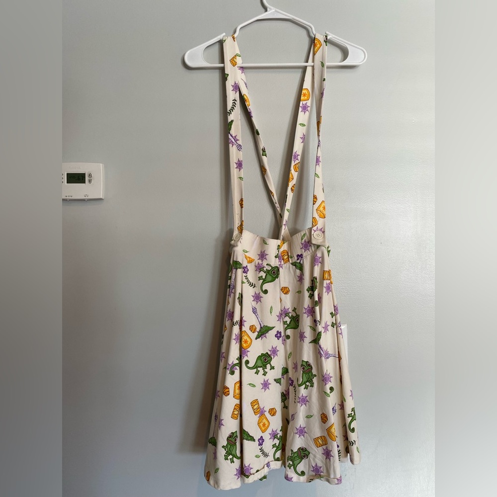 Disney’s tangled skirt with suspenders Rapunzel, Pascal  worn once. New conditi